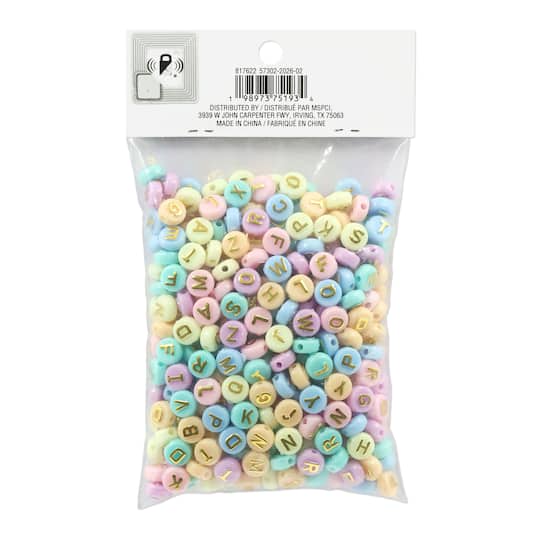 9.5mm Pastel Round Plastic Alphabet Beads, 400ct. by Bead Landing™
